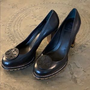 Tory Burch Black Leather Heels